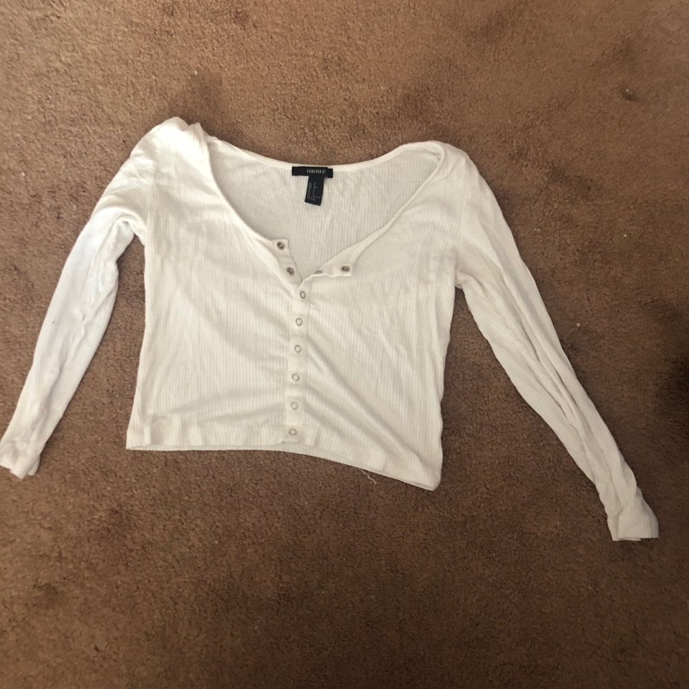 Forever 21 cropped button up crop top